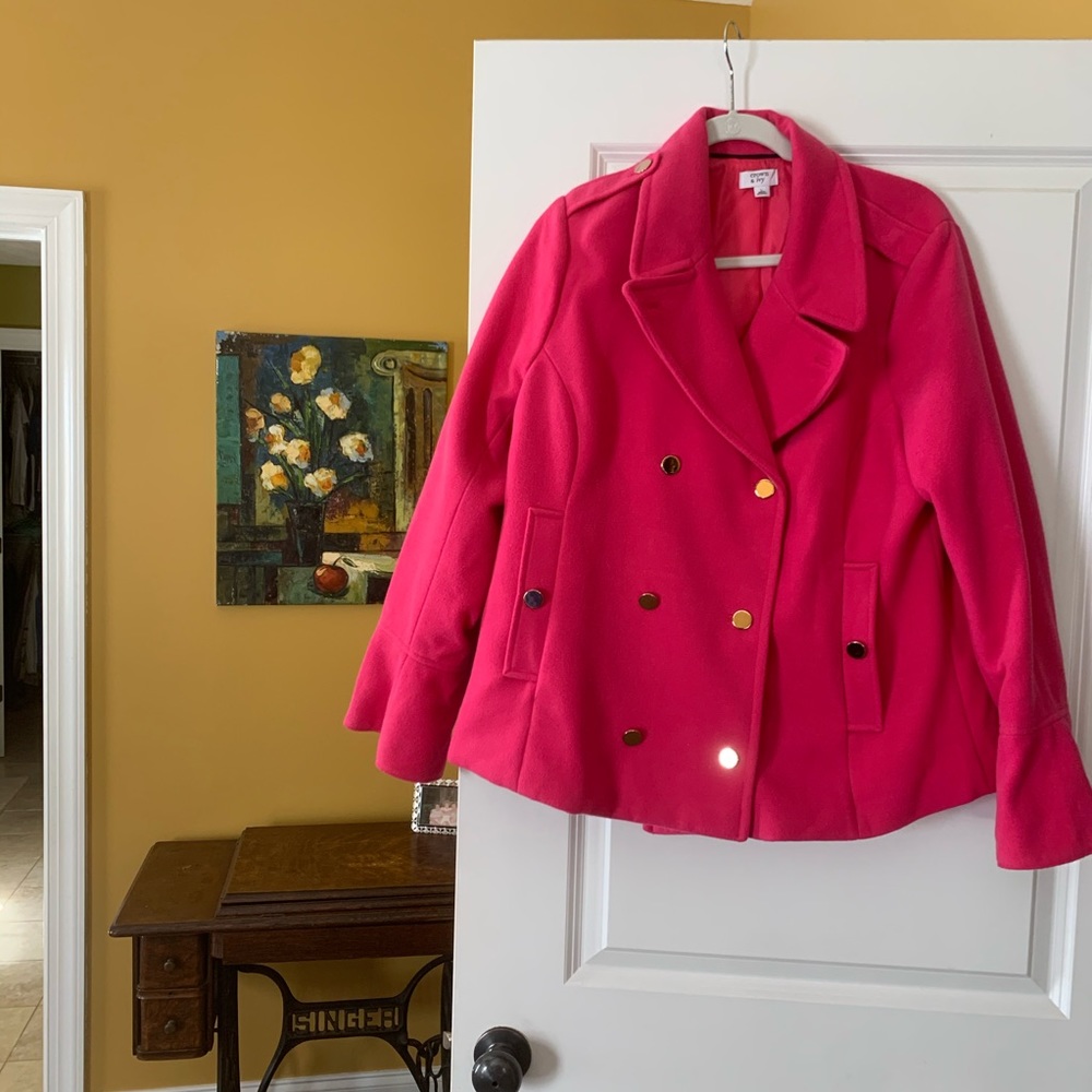 Crown & Ivy Peacoat - Hot Pink - Size L
